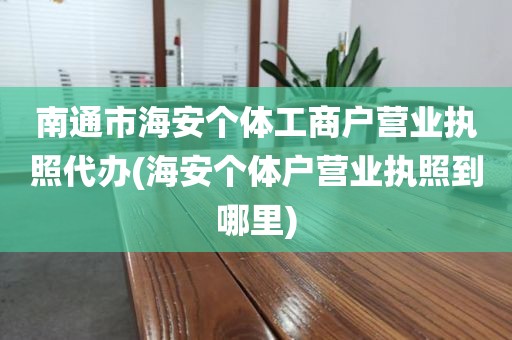 南通市海安个体工商户营业执照代办(海安个体户营业执照到哪里)