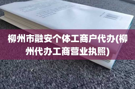 柳州市融安个体工商户代办(柳州代办工商营业执照)