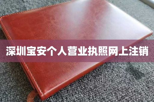 深圳宝安个人营业执照网上注销