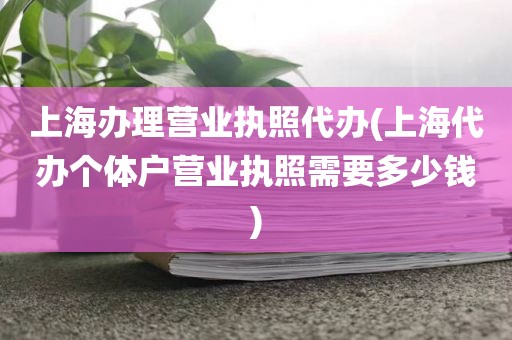 上海办理营业执照代办(上海代办个体户营业执照需要多少钱)