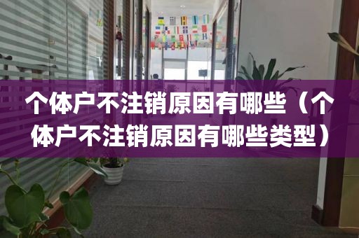 个体户不注销原因有哪些（个体户不注销原因有哪些类型）