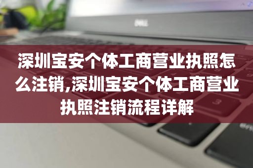 深圳宝安个体工商营业执照怎么注销,深圳宝安个体工商营业执照注销流程详解