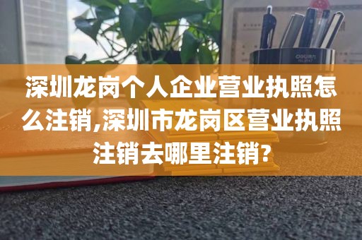 深圳龙岗个人企业营业执照怎么注销,深圳市龙岗区营业执照注销去哪里注销?