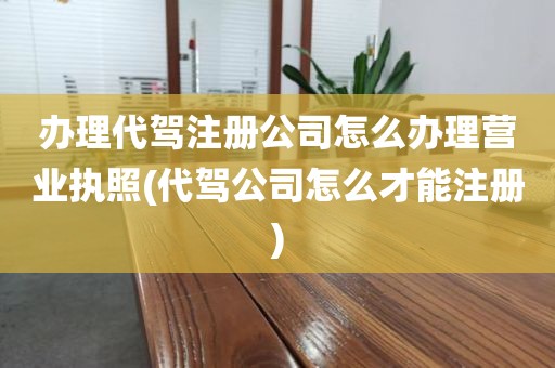 办理代驾注册公司怎么办理营业执照(代驾公司怎么才能注册)