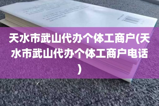天水市武山代办个体工商户(天水市武山代办个体工商户电话)