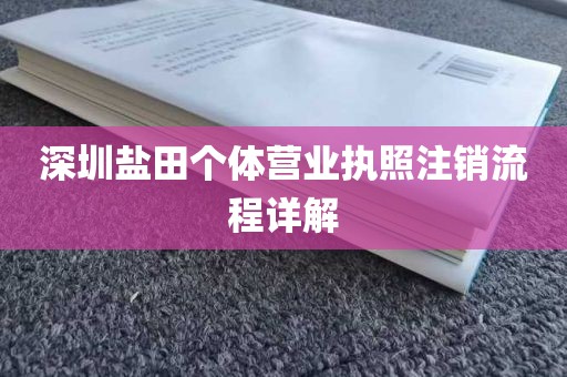 深圳盐田个体营业执照注销流程详解