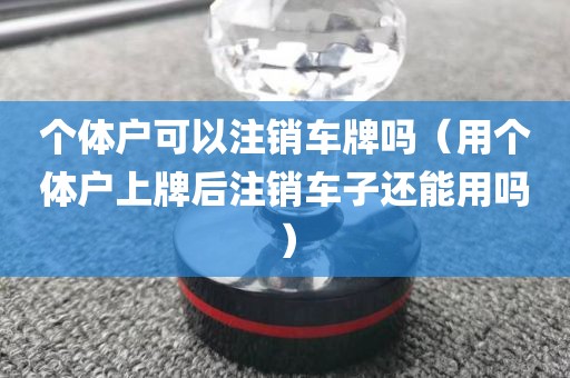 个体户可以注销车牌吗（用个体户上牌后注销车子还能用吗）