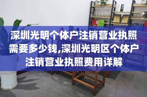 深圳光明个体户注销营业执照需要多少钱,深圳光明区个体户注销营业执照费用详解