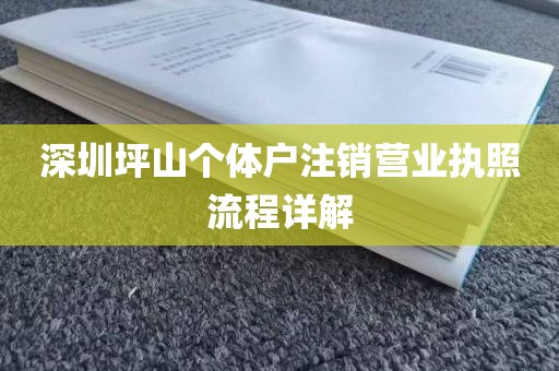 深圳坪山个体户注销营业执照流程详解