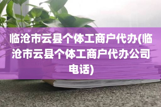 临沧市云县个体工商户代办(临沧市云县个体工商户代办公司电话)