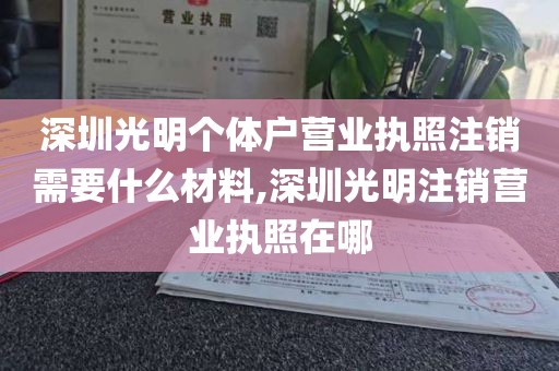 深圳光明个体户营业执照注销需要什么材料,深圳光明注销营业执照在哪