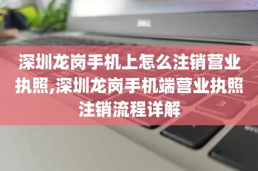 深圳龙岗手机上怎么注销营业执照,深圳龙岗手机端营业执照注销流程详解