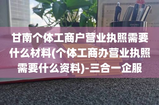 甘南个体工商户营业执照需要什么材料(个体工商办营业执照需要什么资料)-三合一企服