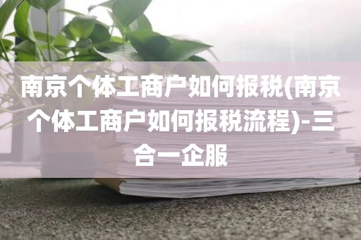 南京个体工商户如何报税(南京个体工商户如何报税流程)-三合一企服