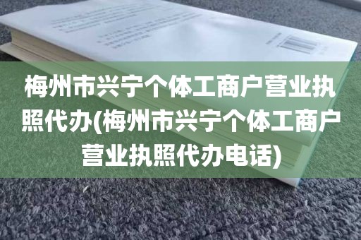 梅州市兴宁个体工商户营业执照代办(梅州市兴宁个体工商户营业执照代办电话)