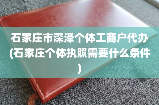 石家庄市深泽个体工商户代办(石家庄个体执照需要什么条件)