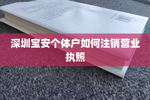 深圳宝安个体户如何注销营业执照