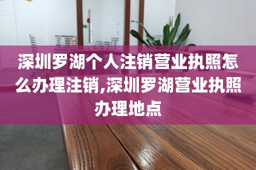 深圳罗湖个人注销营业执照怎么办理注销,深圳罗湖营业执照办理地点