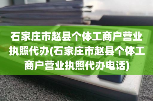 石家庄市赵县个体工商户营业执照代办(石家庄市赵县个体工商户营业执照代办电话)