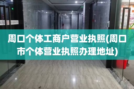 周口个体工商户营业执照(周口市个体营业执照办理地址)