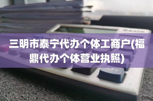 三明市泰宁代办个体工商户(福鼎代办个体营业执照)
