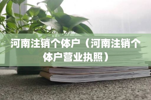 河南注销个体户（河南注销个体户营业执照）