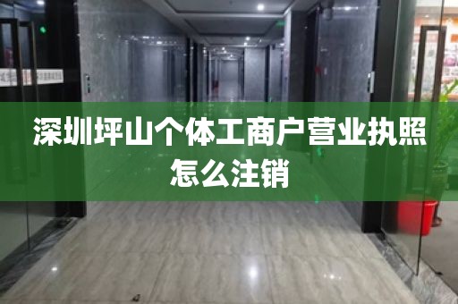 深圳坪山个体工商户营业执照怎么注销