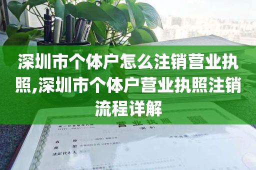 深圳市个体户怎么注销营业执照,深圳市个体户营业执照注销流程详解