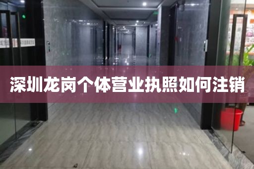 深圳龙岗个体营业执照如何注销