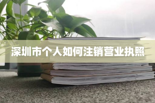 深圳市个人如何注销营业执照