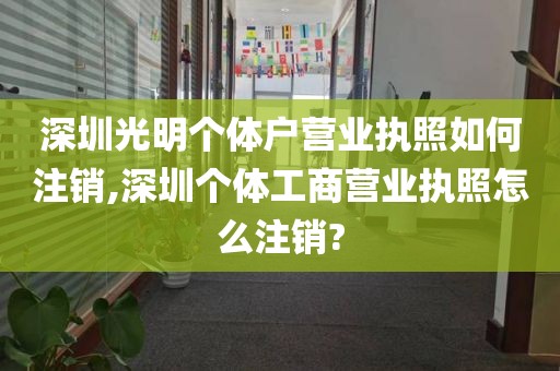 深圳光明个体户营业执照如何注销,深圳个体工商营业执照怎么注销?
