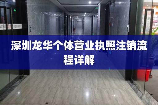 深圳龙华个体营业执照注销流程详解