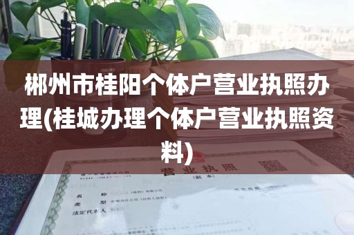郴州市桂阳个体户营业执照办理(桂城办理个体户营业执照资料)