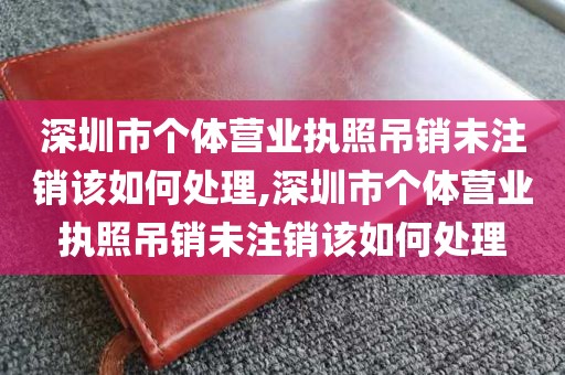 深圳市个体营业执照吊销未注销该如何处理,深圳市个体营业执照吊销未注销该如何处理