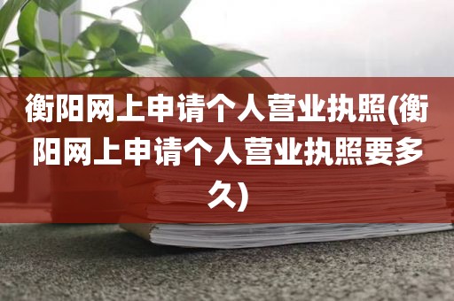 衡阳网上申请个人营业执照(衡阳网上申请个人营业执照要多久)
