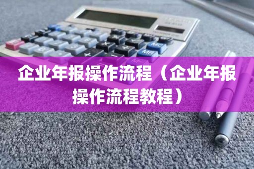 企业年报操作流程（企业年报操作流程教程）