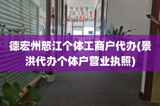 德宏州怒江个体工商户代办(景洪代办个体户营业执照)