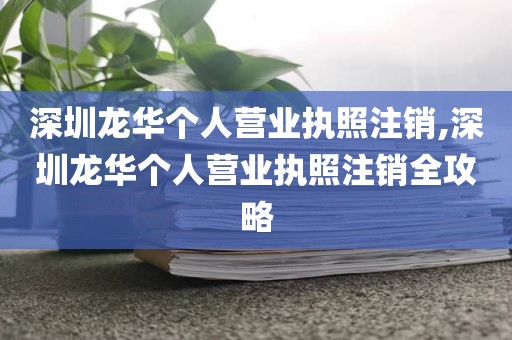 深圳龙华个人营业执照注销,深圳龙华个人营业执照注销全攻略