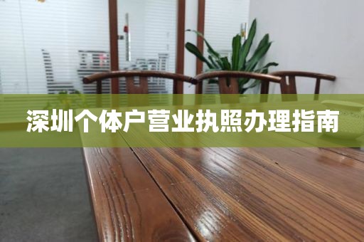 深圳个体户营业执照办理指南