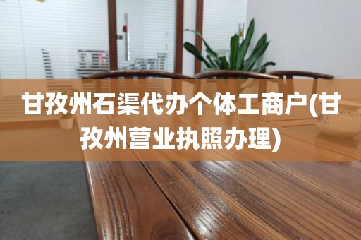 甘孜州石渠代办个体工商户(甘孜州营业执照办理)