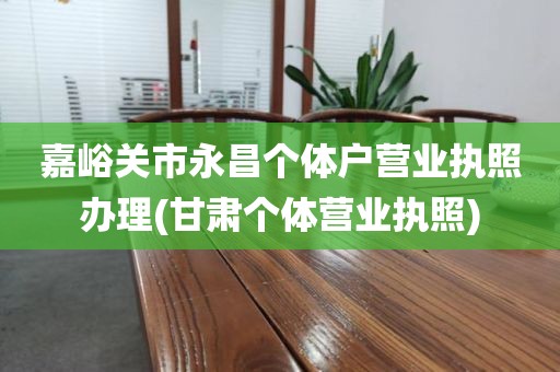 嘉峪关市永昌个体户营业执照办理(甘肃个体营业执照)