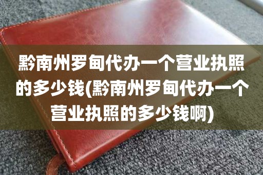 黔南州罗甸代办一个营业执照的多少钱(黔南州罗甸代办一个营业执照的多少钱啊)