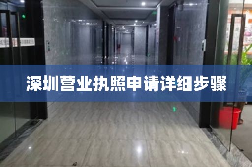 深圳营业执照申请详细步骤