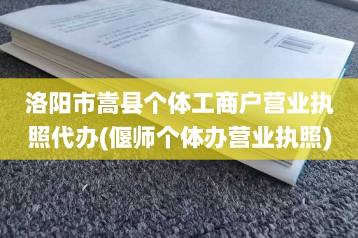 洛阳市嵩县个体工商户营业执照代办(偃师个体办营业执照)