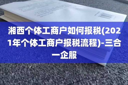 湘西个体工商户如何报税(2021年个体工商户报税流程)-三合一企服
