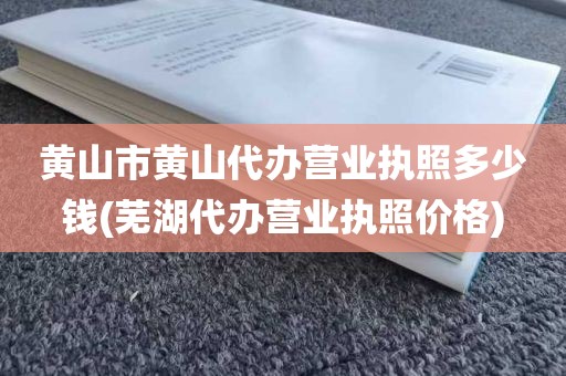 黄山市黄山代办营业执照多少钱(芜湖代办营业执照价格)