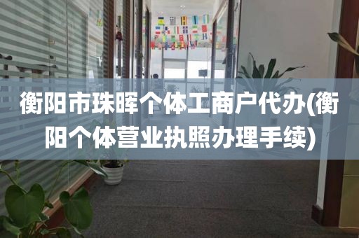 衡阳市珠晖个体工商户代办(衡阳个体营业执照办理手续)