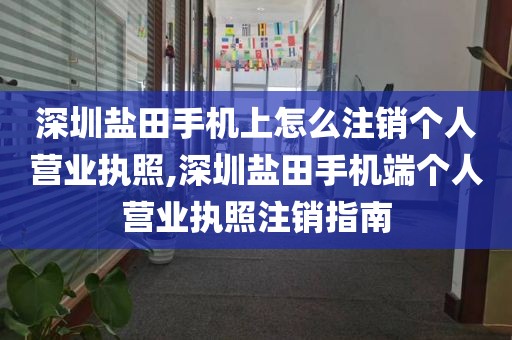 深圳盐田手机上怎么注销个人营业执照,深圳盐田手机端个人营业执照注销指南