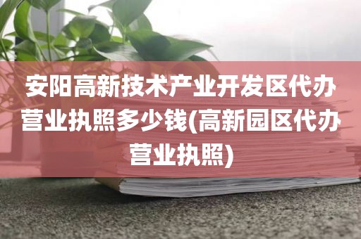安阳高新技术产业开发区代办营业执照多少钱(高新园区代办营业执照)