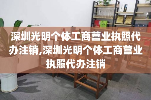 深圳光明个体工商营业执照代办注销,深圳光明个体工商营业执照代办注销
